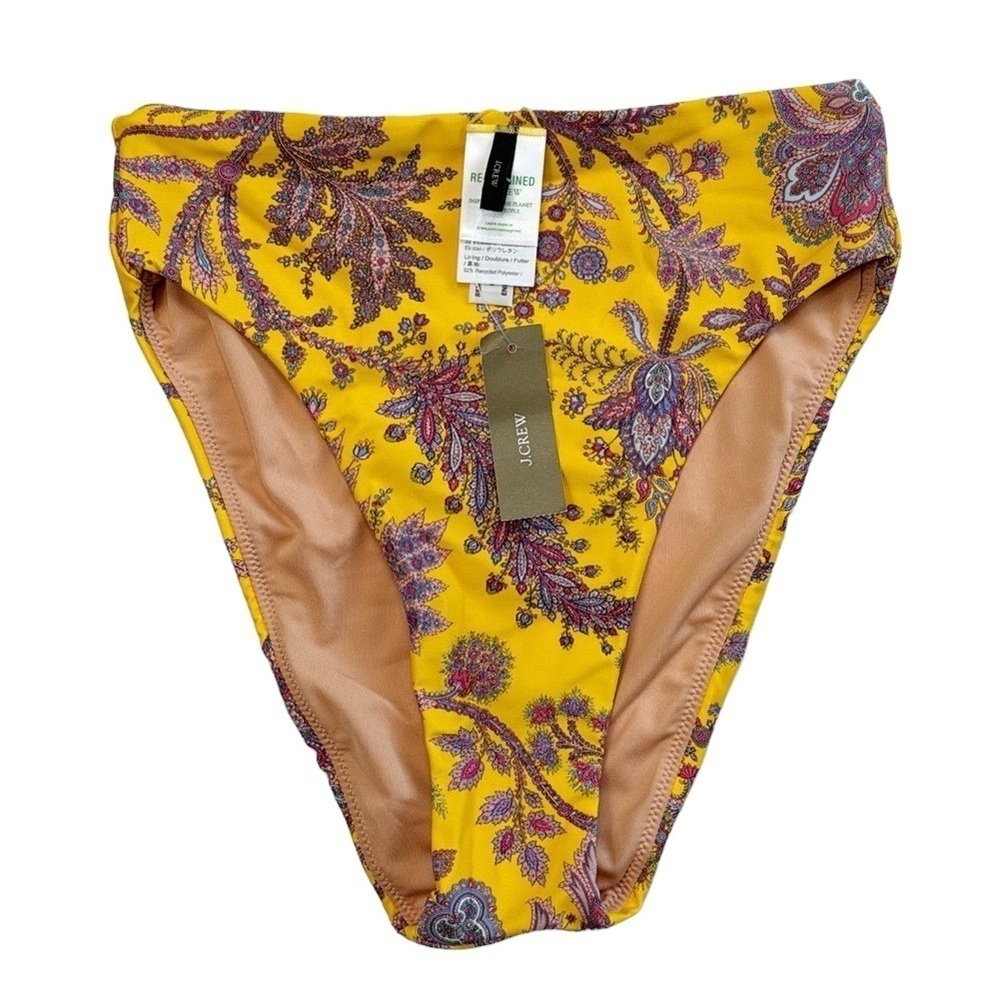 J. Crew Ratti Bella High Rise Bikini Bottom Women's XS Golden Paisley New BH499